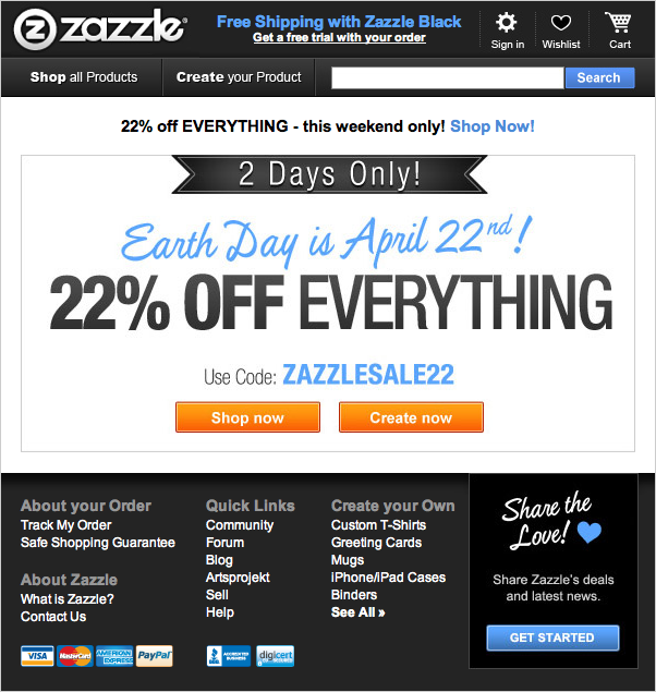 Zazzle EarthDay 2012 - sale