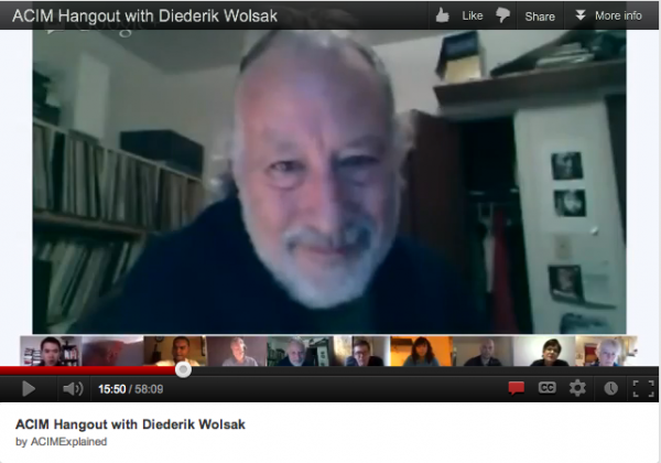 ACIM Hangout - Diederik Wolsak - screen snap from video presentation-meeting